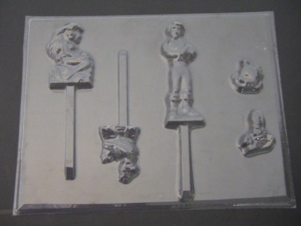 312sp Ocean Princess and Boyfriend Chocolate or Hard Candy Lollipop Mold